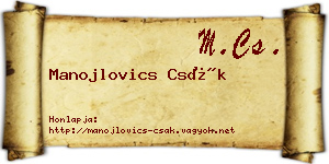 Manojlovics Csák névjegykártya